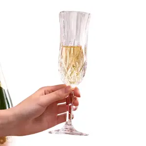 2/6pcs Italian Carved Highball Glasses, High Transparency Glass Material, Ideal for Champagne, Cold Drinks, Juices, Party, Wedding Gifts