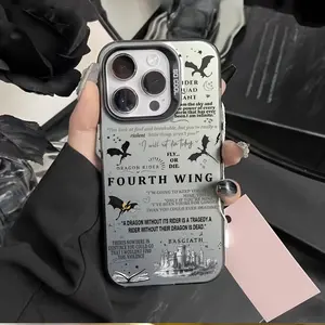 New Fashion Fourth Wings Phone Case for iPhone 17 16 15 14 13 12 11 Air Pro Max Plus- Anti-Drop Matte Back Cover Colorful Cellphone Casing Protection Protective