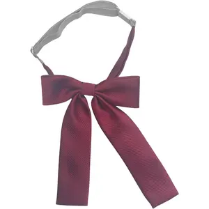 Adjustable Neck Strap Length Solid Color Double Layer Solid Color Bow Tie