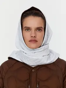 Puffer Quilted Headscarf in White