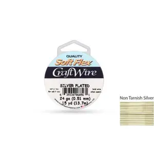 Soft Flex Craft Wire Non-Tarnish Silver-Plated 24 Gauge - 45ft