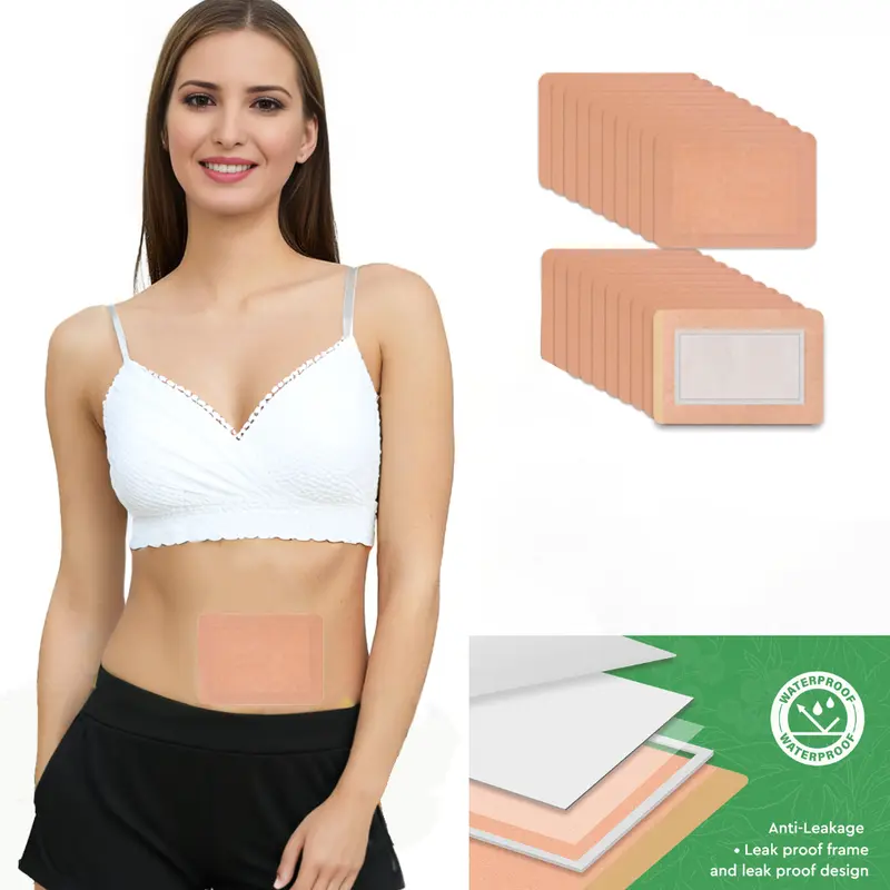 20pcs Disposable Castor Oil Pack Wrap - 8.3x6.3in Large Organic Cotton Flannel Patch, No-Wash Self-Adhesive, Anti-Leakage, Excellent Absorbency, One-Size-Fit-All Moisturizing Body Care for Sensitive Skin, Ideal for Wedding, Children, Anniversary Gifting
