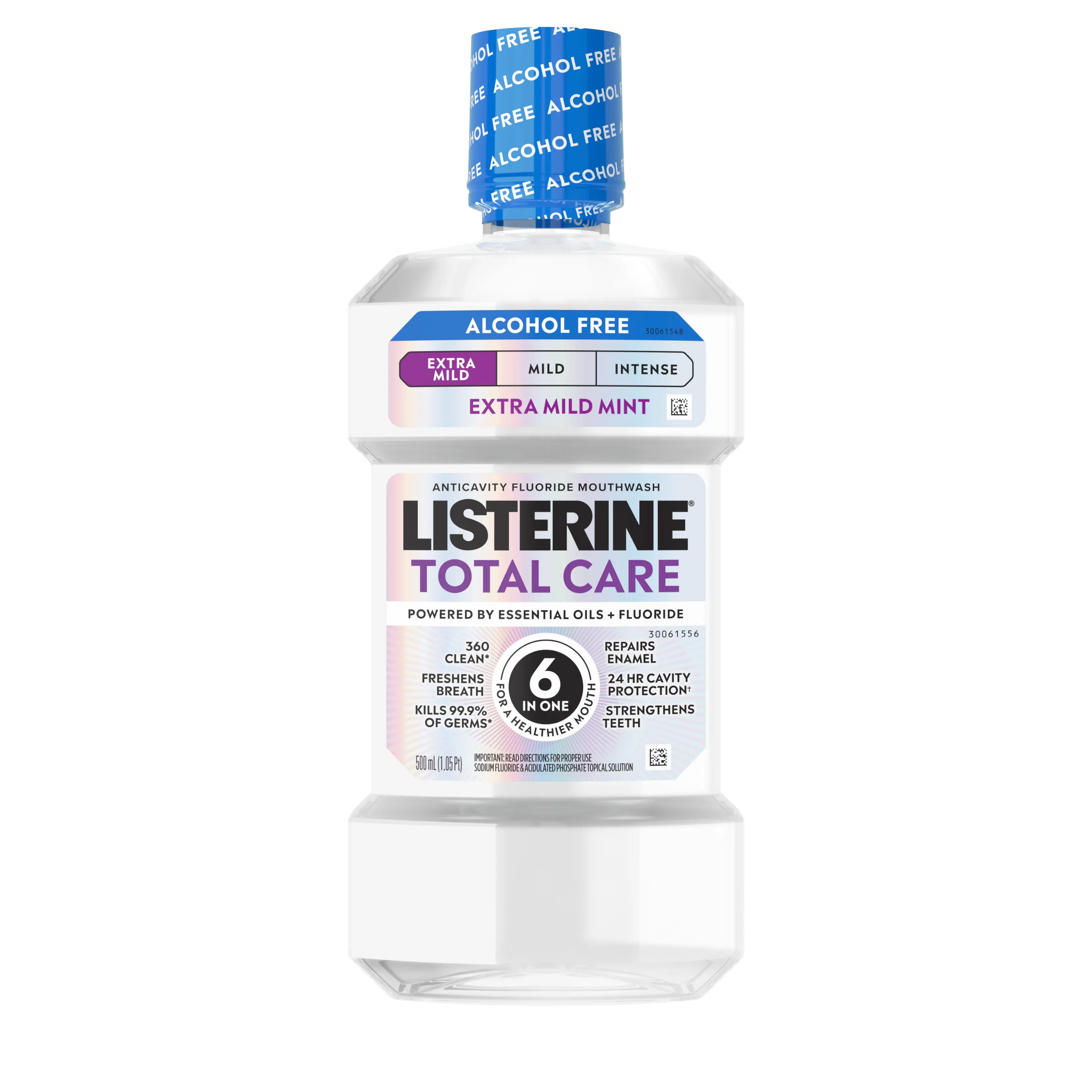 Listerine Total Care Alcohol-Free Mouthwash, Extra Mild Mint, 500 mL