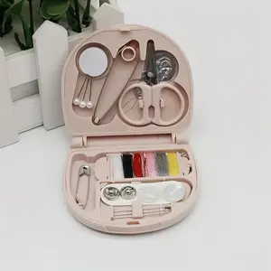 Portable Compact Sewing Kit with Mini Scissors, Buttons & Thread, Durable /lotus Color Travel Sewing Box for Quick Repairs, Sewing Tool Kit, Sewing Craft Kit