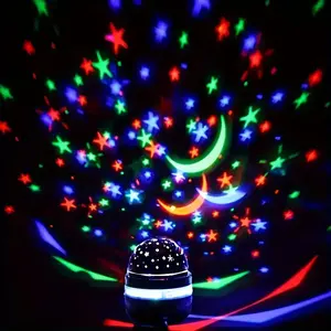 Colorful USB Starry Sky Projection Lamp, LED Night Light, Auto Rotation, USB Charging, Moon & Star Projection, Home Decor, Car Party Lights