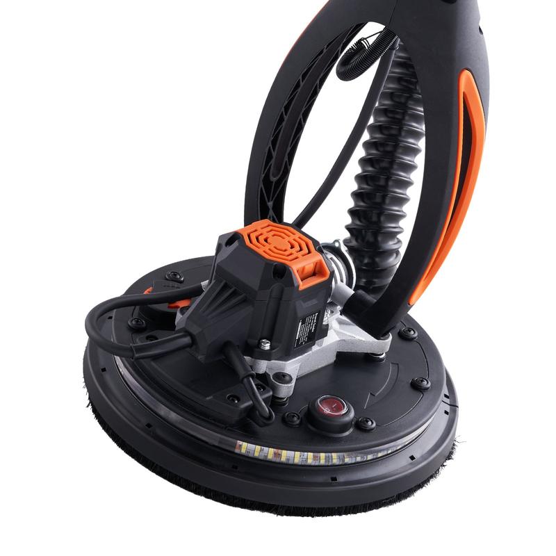 VEVOR Electric Drywall Sander 900W, TikTokShopBlackFriday, Self-Suction & Variable Speed 800-1800 RPM, Foldable Handle & Self-Suction, with LED Strip Light and Vacuum Bag Power Tool  VEVOR Super Brand Day