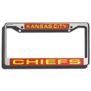 Kansas City Chiefs License Plate Frame Laser Cut Chrome