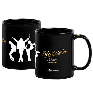 Michael Jackson Black Ceramic Coffee Mug, Iconic MJ Dance Silhouette Cup, King of Pop Fan Gift, Music Lover Mug