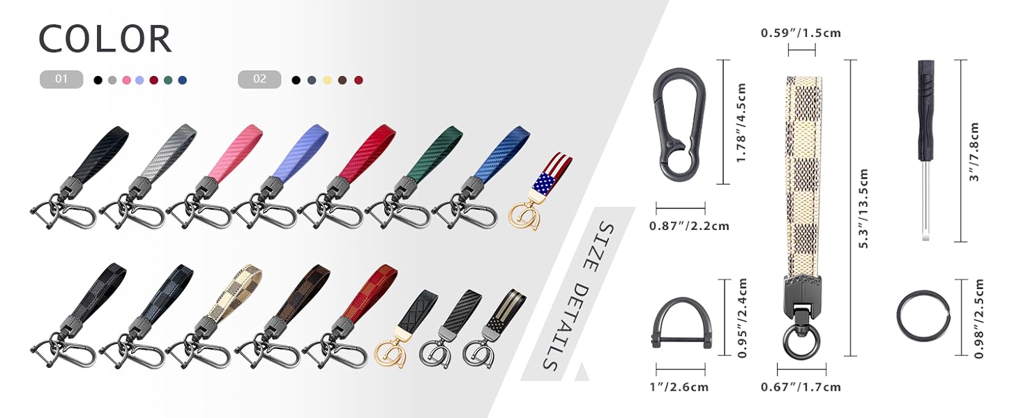 Leather Car Keychain,Carabiner Clip Key Fob Keychain for Home Car Keys Women Men Leather Car Keychain,Carabiner Clip Key Fob Keychain for Home Car Keys Women Men