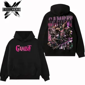 TRAIL HERO - Gambit Premium Acid Washed Hoodie T-Shirt, En Sabah Nur Hoodie Shirt, Character Comics Fans Shirt, Superhero Washed Shirt, Comic Book Fans T-Shirt, Superhero Graphic Tee Cotton