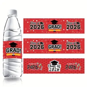 36 Pieces 2026 Graduation Water Bottle Labels, Blue Party Decor Stickers, High School Graduation Gifts, Event Decoration