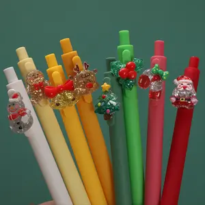 Christmas Theme Ballpoint Pens, Medium Tip, Random Colors & Styles, Holiday Resin Accessories, Comfortable Grip, Office Supplies