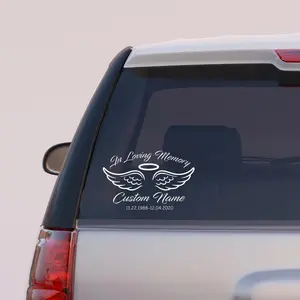 In Loving Memory Decal, Color & Size Options Available, Angel Wings, Loving Memory, Memorial Decal, Custom Car Decal, Vinyl Cut Text L