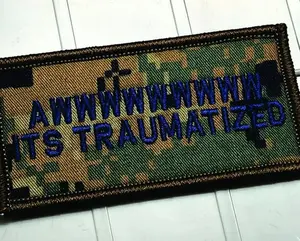 As Seen on Socials - Awwwwwwwww - It's traumatized - 2x4 Patch - Marpat Woodland w/Navy