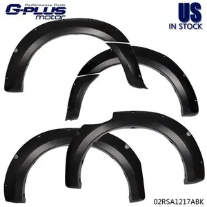 Pocket-Style Smooth Finish Fender Flares, 6-Pieces Polypropylene Set for 2011-2015 Ford Ranger T6 XL XLT, Includes Bolts