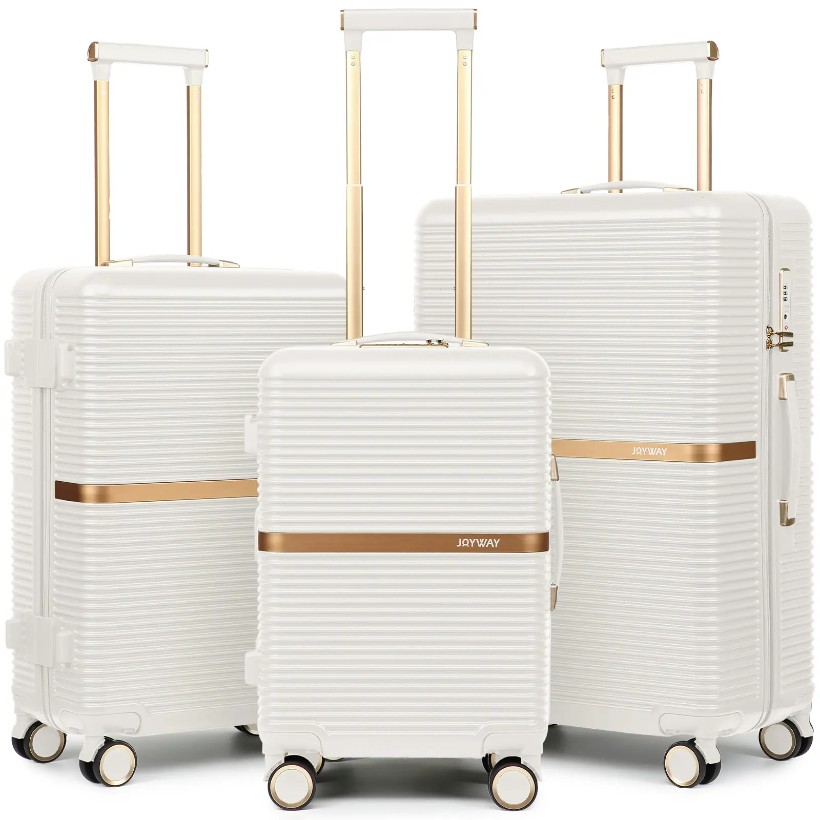 【Fast Delivered】3-Piece Luggage Set Lightweight, Family Travel Large Capacity Suitcase Set, with Cup Holder, TSA Lock, Durable Spinner Wheels