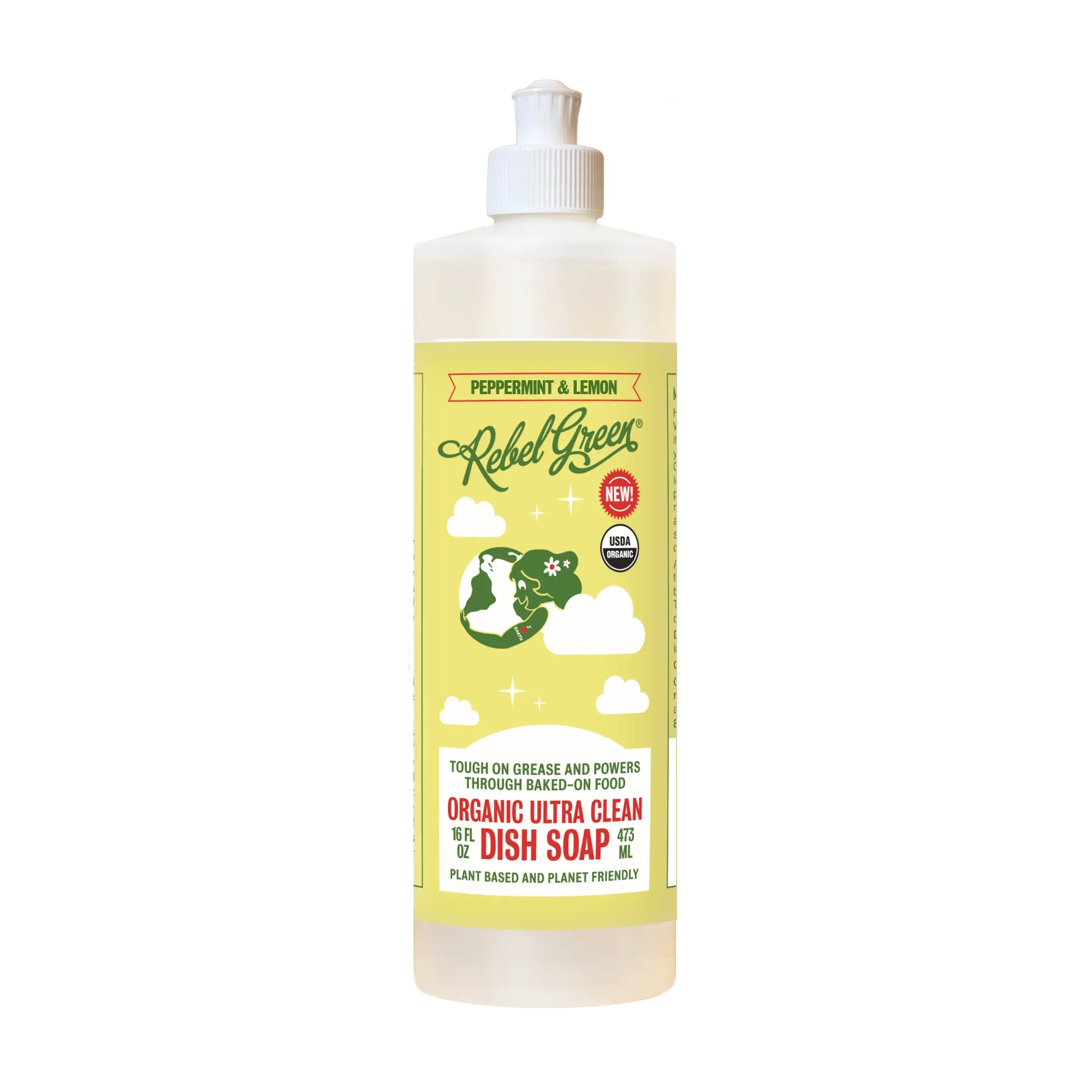 Organic Ultra Clean Dish Soap - Peppermint & Lemon 16oz