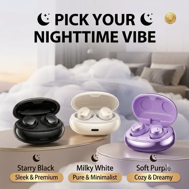 Invisible Sleep Earbuds  Smallest Ever | Side-Sleep Comfort | 30H Battery