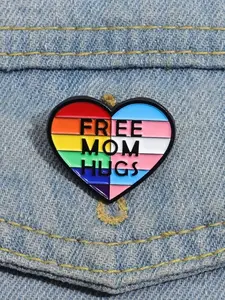 Lgbt Colorful Heart Shaped Love Brooch, Cute Fashion Alloy Pin for Daily Clothing Decor, Trendy All-match & Exquisite Brooch for Birthday Gift, Fashion Accessory