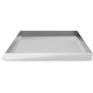 27 x 25 x 2.5 Inch 304 Stainless Steel Washing Machine Drain Pan, Heavy Duty Steel Compact Washer Drip Tray, Washing Machine Tray No Leak Protecting The Floor (No Hole)