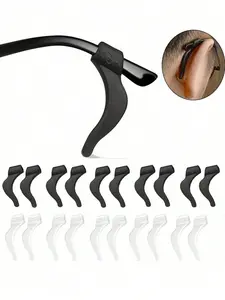 Silicone Anti-Slip Ear Grip Hooks for Glasses，Anti-slip Silicone Ear Grip Glasses Eyeglasses Leg Ear Hook - Secure Eyewear Retainers, Plastic Material, Ideal for Securing Eyeglasses and Temple Tips, Accessory for Eyeglasse