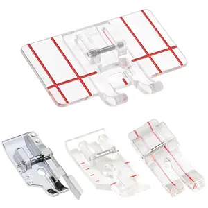 4 Pieces 1/4" (Quarter Inch) Sewing Machine Presser Foot with Edge Guide Quilting Parallel Guide Presser Foot for Low Shank Snap On Babylock and More Sewing Machine