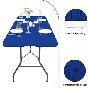2 Pack Stretch Table Covers for 6FT Tables, Elastic Fitted Rectangle Tablecloths, Washable Spandex Fabric Tabletop Covers for Parties, Weddings, Picnics, Events (30"x72")