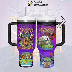 Scooby Doo "Where Are You" Haunted Monster Tumbler 20oz-40oz Stainless Steel, Double Wall Insulated, With Handle & Straw – Funny Gift for Scooby Doo Lovers & Fans