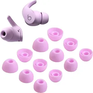 6 Pairs Replacement Earbuds Tips  Eartips Set for  Fit Pro Buds Headphones  Fit in Case Ear Tips (Purple)
