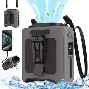 10000mAh Rechargeable Wearable Waist Fan - Portable Hands-Free Cooling Fan with LED Light, Kinetic Charging, Lightweight for Outdoor/Indoor Use Travel Fan Usb Powered Fan