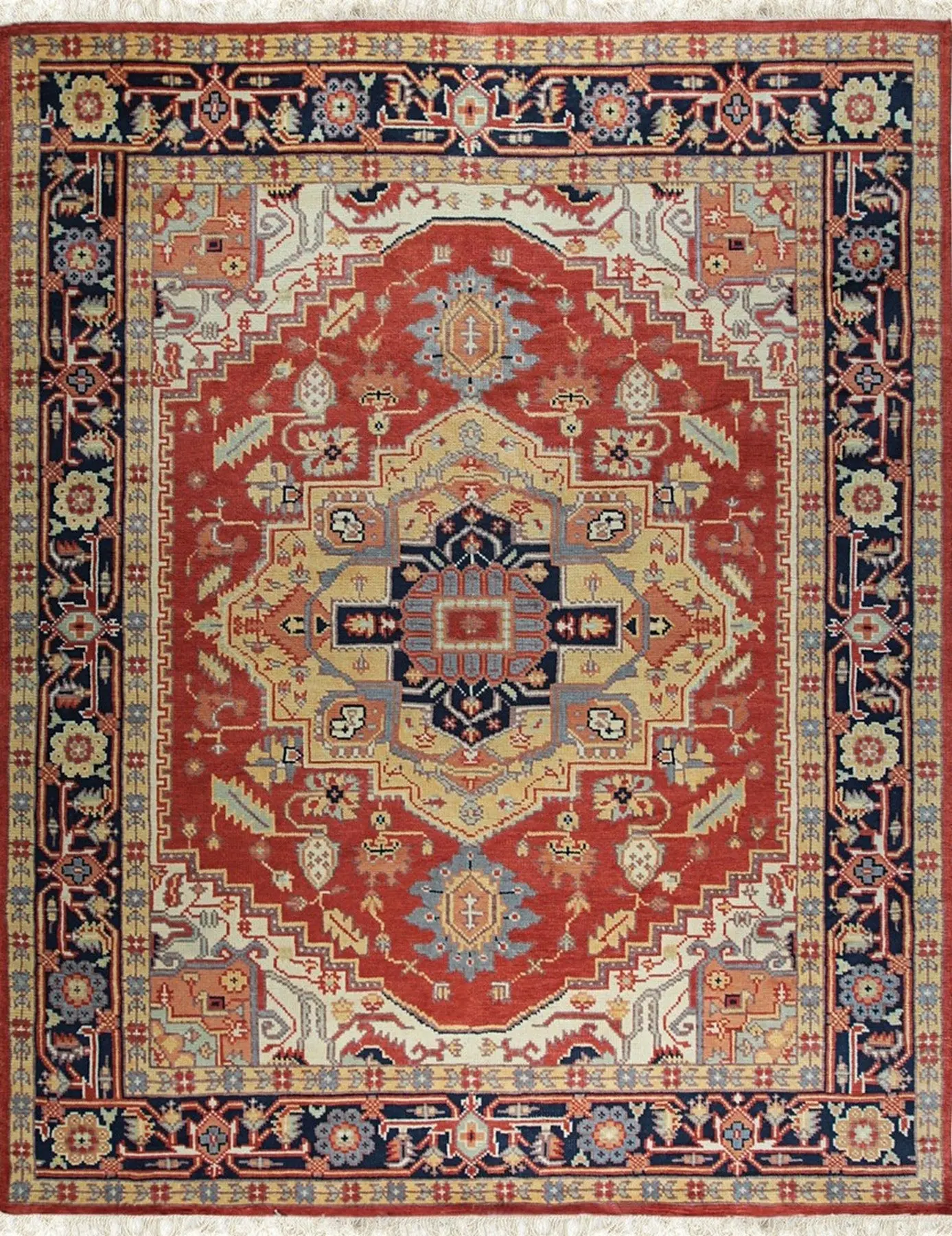 Exquisite Traditional Red Hand Knotted Wool Rug