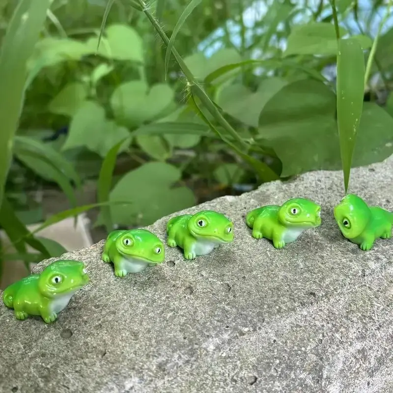 5-10 Pcs Mini Resin Lizard Figurines Collectibles (Approx.1.7*2cm) - 5pcs Miniatures, DIY Craft Supplies for Fairy Garden, Home Desk Ornament, Crafting
