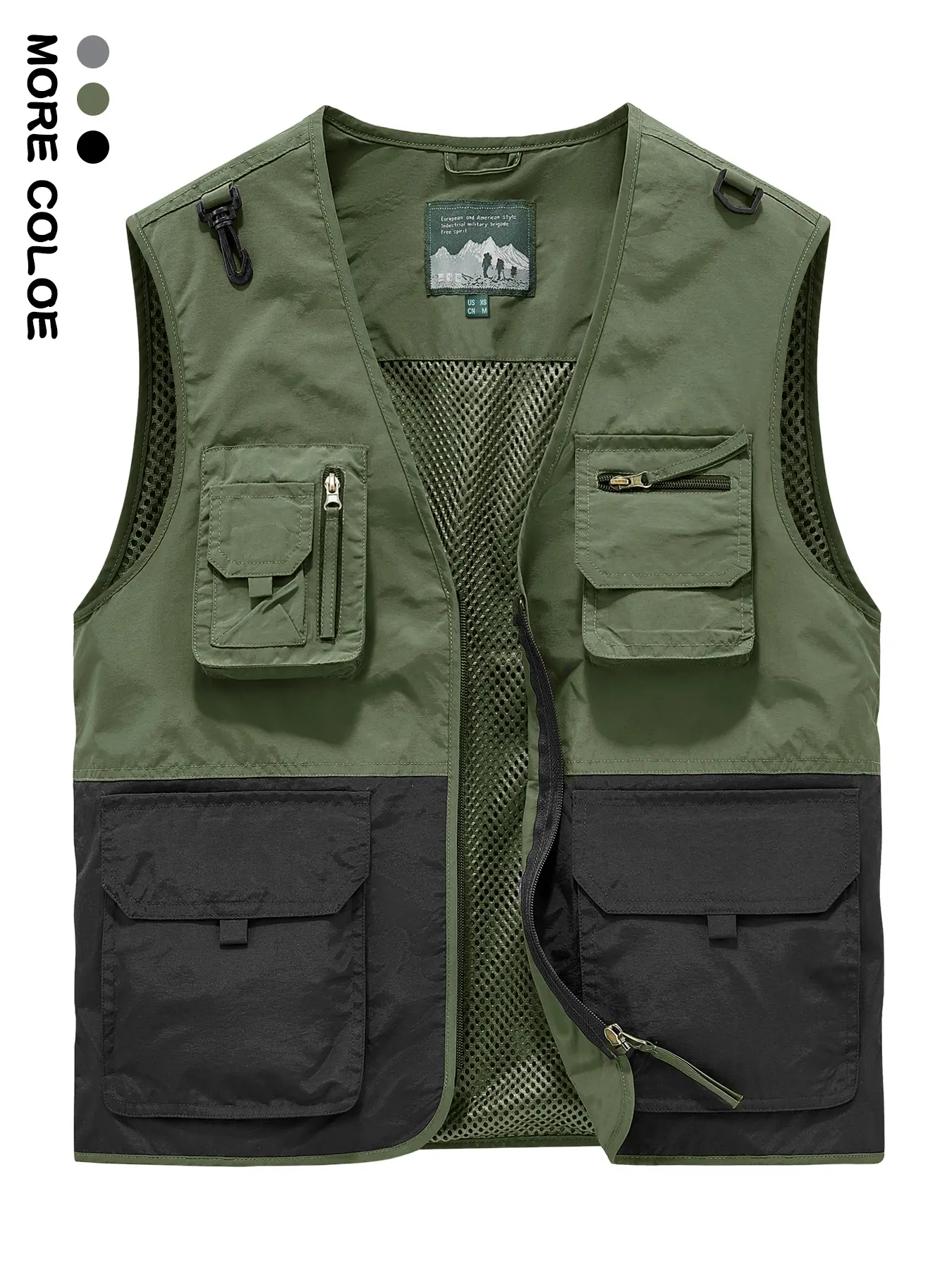 Casual Outdoor Work Fishing Vest for All Seasons, Loose-Fitting Regular Length Waistcoat with Moderate Thickness, Ideal for Fishing Adventures, Menswear