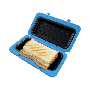 Microwave Sandwich Maker with Adjustable Silicone Strap, Removable Non-Stick Grilled Cheese Grill, Crispy Melted in Minute Toast