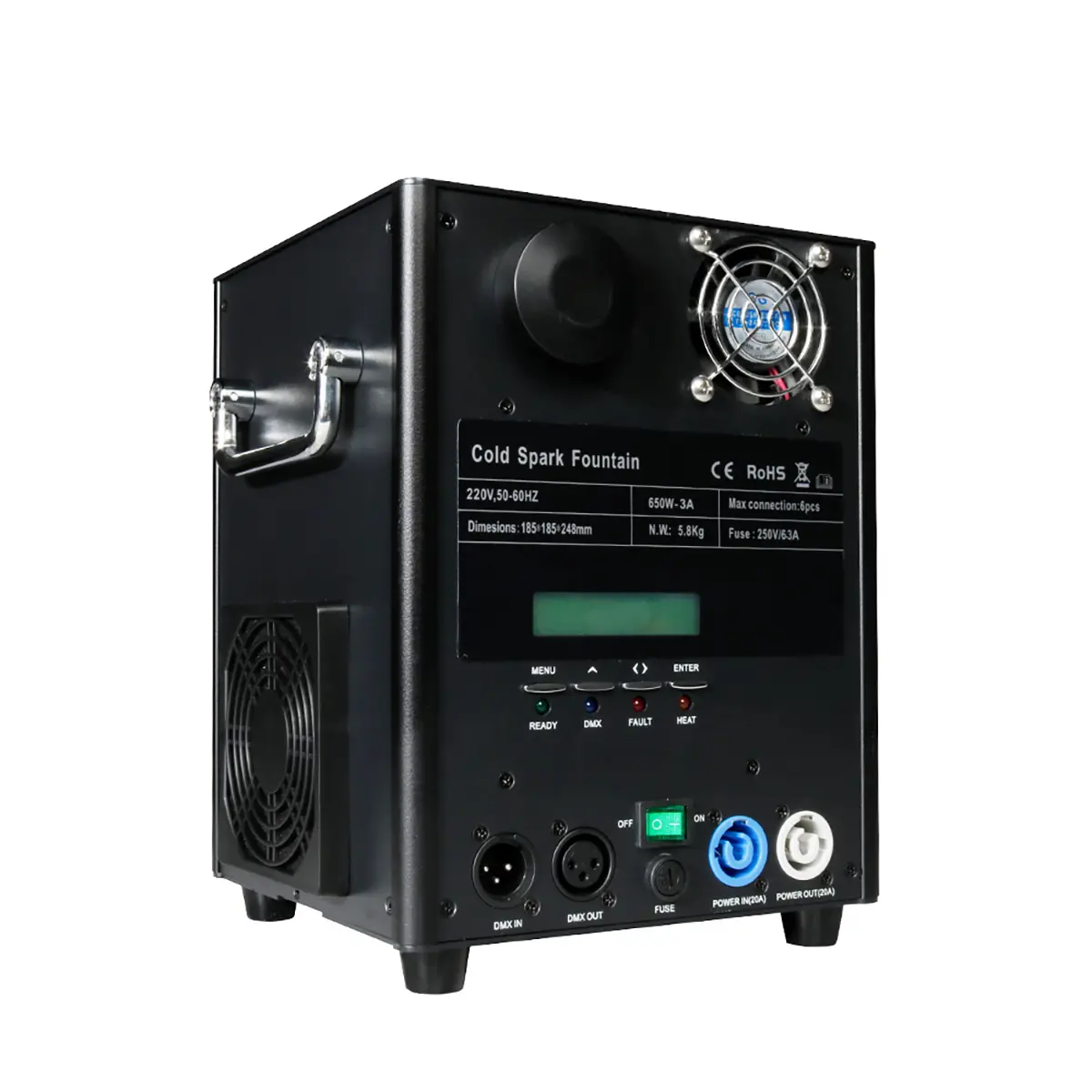 SHEHDS 650W Wireless Cold Spark Machine with DMX512, TCS, Remote Control - Professional Stage Lighting for Wedding Hall, Birthday Party, Concert Events, Indoor-Outdoor DJ Bar Use, Various Special Effects, Environmental Friendly