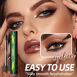 【The you】Waterproof Dual-Ended Eyeliner Pen - 24H Smudge-Proof Liquid Liner, Vegan & Cruelty-Free, Ultra-Smooth Glide