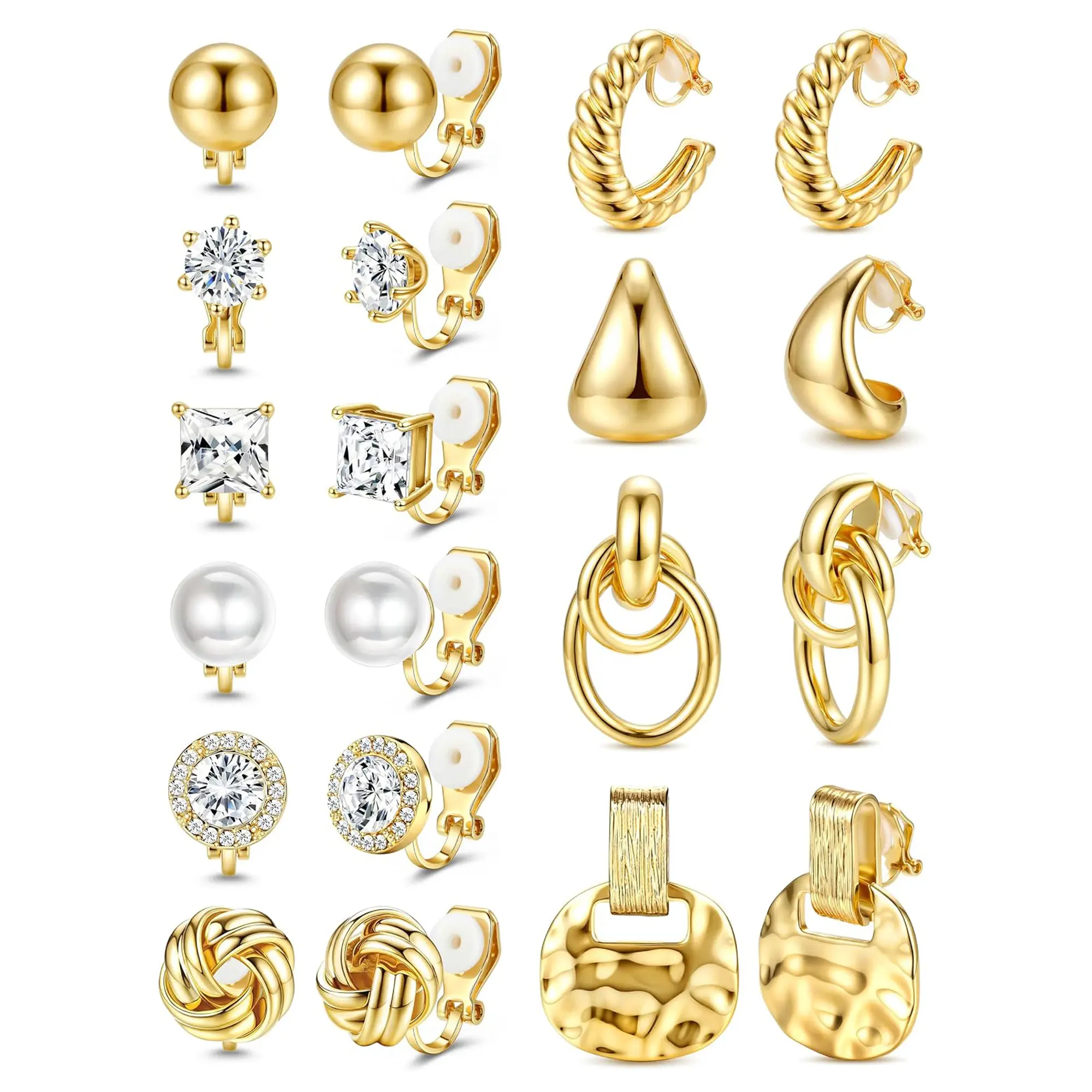 10Pairs-14K Gold Plated