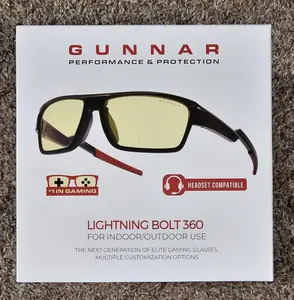 GUNNAR Gaming Glasses Lightning Bolt 360 Amber & Sun Lens