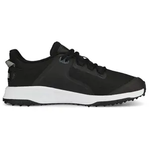 PUMA Golf Men's Fusion Grip Shoe 37752702 Black-Silver-Quiet Shade FUSIONFOAM EVA Foam & Rubber Dual-Density Insole