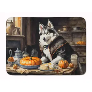 Siberian Husky Fall Kitchen Pumpkins Memory Foam Kitchen Mat