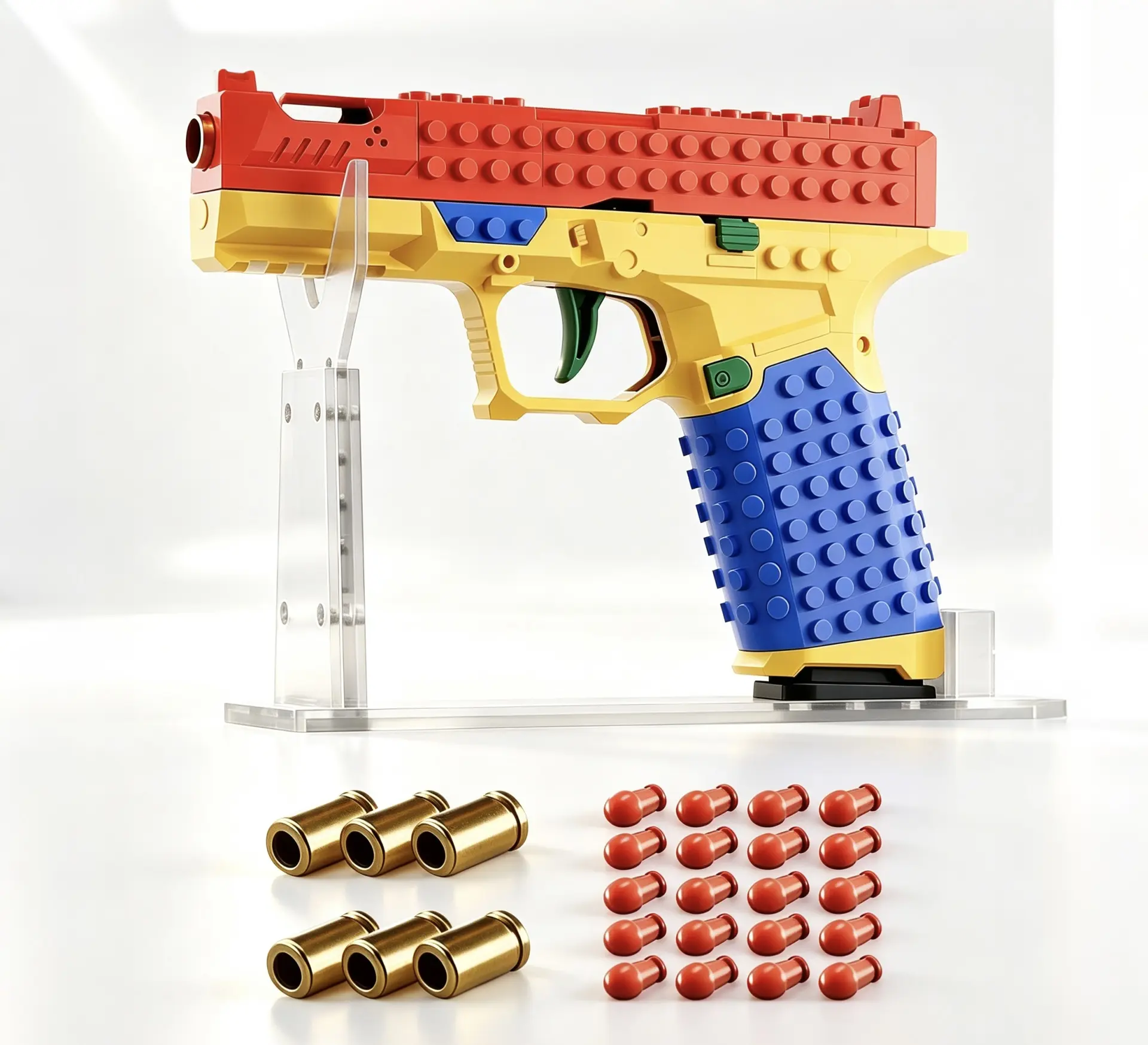 BAZORA SIG17 DIY Building Block Foam Dart Toy Launcher, Assembly Building Block Model Kit, Mechanical Construction Toy, Safe EVA Foam Dart Outdoor Play Set, Ages 10+, Creative Collectible Gift for Teen Boys