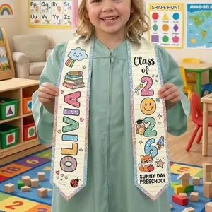 Personalized Preschool Graduation Stole, Custom Kids Sash, Class of 2026, Name & School Gift
