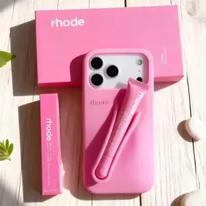 Premium Rhode Silicone Case with Lip Gloss Holder Slot, Anti-Slip Shockproof Protection for iPhone 11 12 13 14 15 16 17 Pro Max – Everyday Beauty Convenience