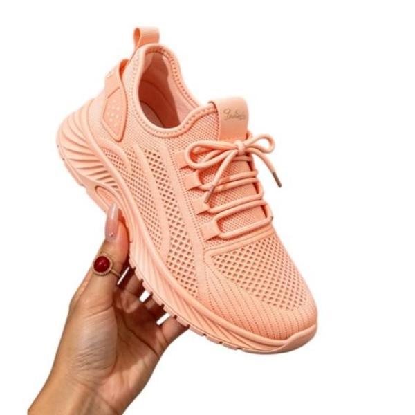 Women's Fashionable Mesh Breathable Sneakers 2026, Lace-Up Round Toe Athletic Fashion Trainer, Comfortable Daily Commute & Leisure Footwear, Retro Casual Style in Black White Khaki Pink, Cute Shoes for Fall & Winter Outfits