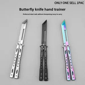 Outdoor Folding Dinner Knife, Samurai Style Training Tool, Hand Pattern Practice Trainer, Safe Unbladed, Safety, Portable Foldable Hand Pattern Trainer, Suitable For All Skill Levels, Robust Construction