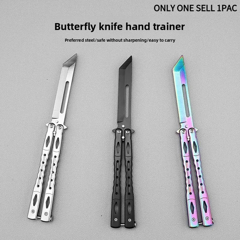 Outdoor Folding Dinner Knife, Samurai Style Training Tool, Hand Pattern Practice Trainer, Safe Unbladed, Safety, Portable Foldable Hand Pattern Trainer, Suitable For All Skill Levels, Robust Construction, Distinctive
