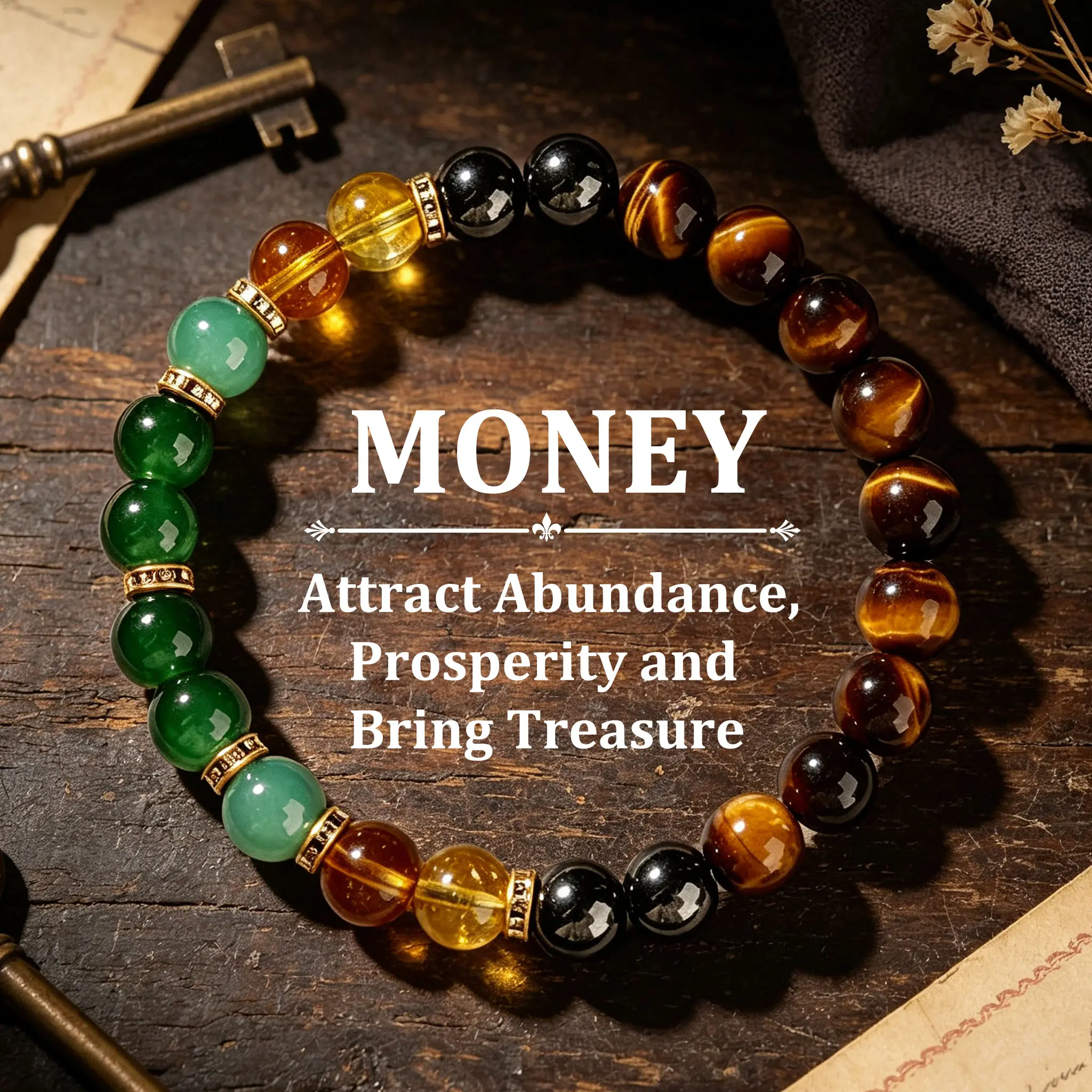 Luck Bracelet - Attracts Wealth, Abundance and Prosperity: Obsidian and Tiger's Eye Money BraceletUnisex holiday gifts, birthday gifts