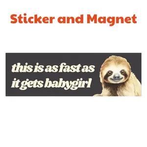 Anti Tailgating Funny Magnetic Bumper Sticker Gen Z Meme Car Magnet Unhinged Accessories Cute Sloth Gift for New Drivers Weather Resistant