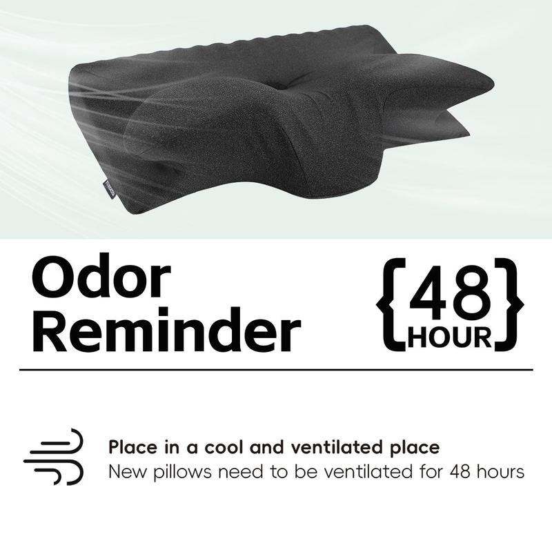 Orthopedic Memory Foam Neck Pillow, 1 Count Breathable Design Neck Pillow, Comfortable & Supportive Neck Pillow, Sleep Pillow for Side & Back Sleepers