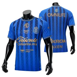 2526 Chivas CD Guadalajara Away Jersey Vintage Mexico Blue Stripe Short Sleeve Top Football Jersey LIGAMX